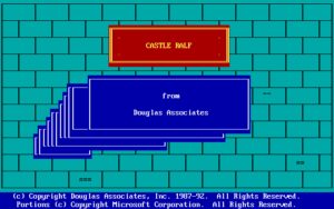 Castle Ralf The title screen -- with fancy animated windows!