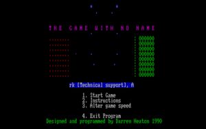 The Game with No Name TGWNN Title screen