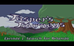 Jasper's Journeys Title screen.