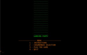 Landing Party Menu Screen