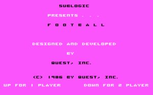 Football Limited Title screen