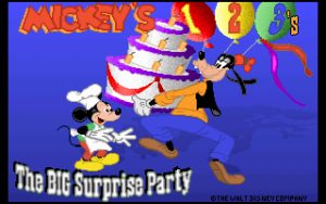 Mickey's 123's: The Big Surprise Party The Title Screen.