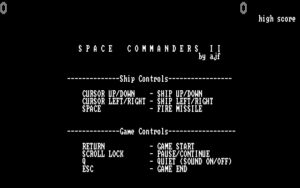 Space Commanders II Title screen