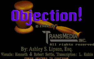 Objection! Title screen