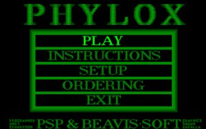 Phylox The main menu