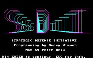SDI: Strategic Defense Initiative Title screen