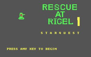 StarQuest: Rescue at Rigel Title screen