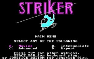 Striker Main menu.