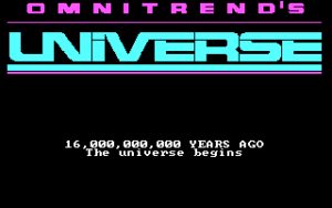Universe Title screen