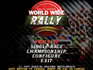 World Wide Rally Main menu